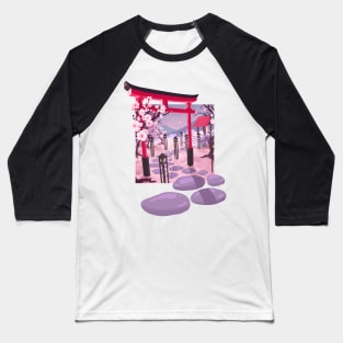 Sakura Temple - inspired by Matsuo Basho Baseball T-Shirt